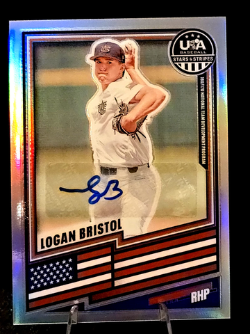 LOGAN BRISTOL  2026 PANINI USA BASEBALL STARS & STRIPES  AUTO  SILVER  #164 Clemson