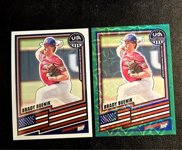 BRADY BUENIK  2026 Panini Stars & Stripes Prizm  GREEN SCOPE  /99  & Base  Tennessee   
