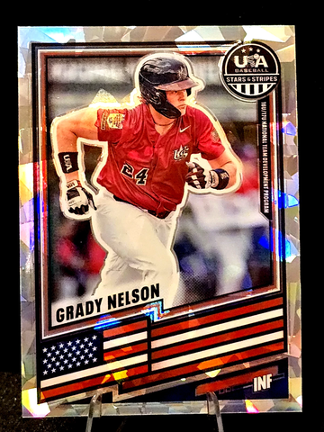 2026 Panini Prizm Stars Stripes USA  Grady Nelson  Cracked Ice Prizm  /25  Ole Miss