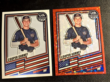 2026 Panini Stars and Stripes Prizm  Cooper Gornet #4  Red Disco  /199  & Base  NC St
