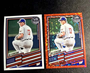 2026 Stars & Stripes Team USA  AJ Ciscar  Base & Red Disco Prizm  /199  Miami 