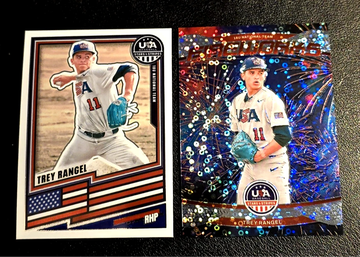 2026 Panini USA Stars & Stripes  Trey Rangel  Base & FIREWORKS DISCO PRIZM  Texas