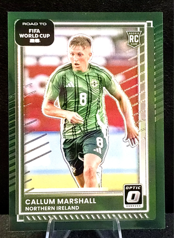 2025-26 Donruss OPTIC Road to the World Cup  Callum Marshall  GREEN  1/5  N Ireland RC BOOKENED 1st Print 
