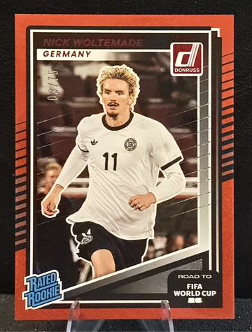 2025-26 Donruss Road To FIFA  Nick Woltemade #208  Rated Rookie  Red  /75  Germany RC