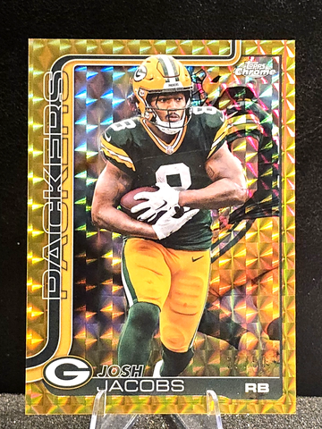 2025 Topps Chrome  Josh Jacobs  Gold Geometric Refractor  /50  Delight Exclusive