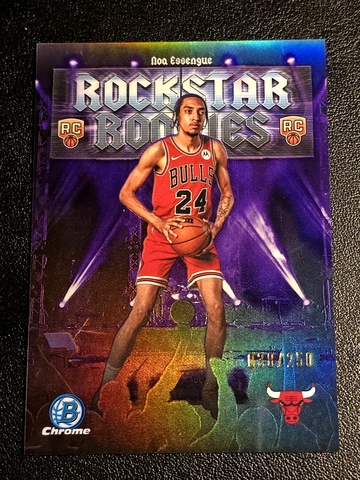 2025-26 Bowman Chrome  Rockstar Rookies  Noa Essengue  Purple Refractor  /250  Bulls