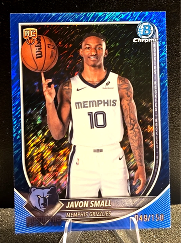 2025-26 Bowman Chrome  Javon Small  Blue Shimmer  /150  RC Rookie  Grizzlies