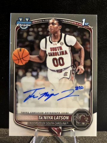 Ta'Niya Latson  2025 1st Bowman #CPA-TL  Chrome  Auto  South Carolina Gamecocks 