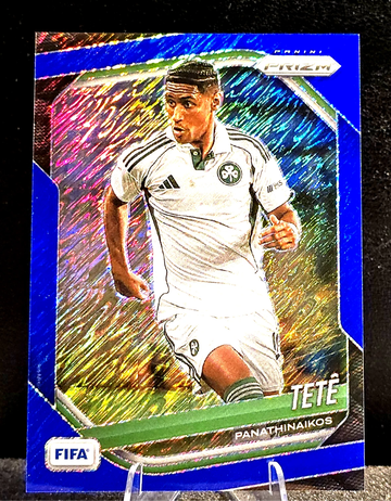 2025-26 Panini Prizm FIFA #59  Tete  Blue Shimmer FOTL  5/5  Bookend  Panathinaikos