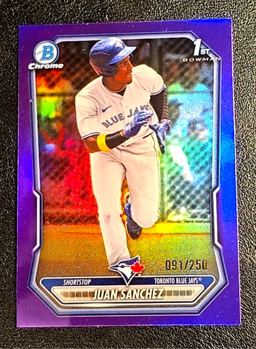 Bowman 2026 Chrome 1st  Juan Sanchez  TRUE Purple Refractor  /199  Rookie  Blue Jays