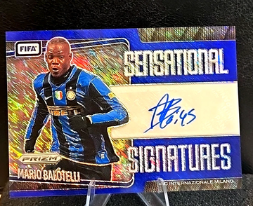2025-26 Prizm FIFA  Mario Balotelli  Sensational Blue Shimmer  AUTO  SSP  Milano 