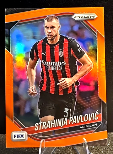 2025-26 Panini Prizm FIFA #32  Strahinja Pavlovic  Orange Prizm  /125  AC Milan