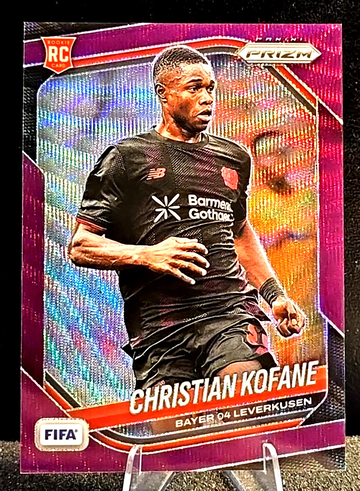 Christian Kofane  2025-26 Prizm FIFA  Rookie  Purple Wave  /49  Bayer Leverkusen  RC