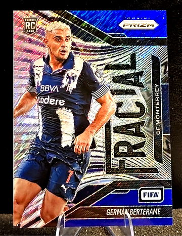 2025-26 Panini Prizm Fifa  GERMAN BERTERAME RC  BLUE SHIMMER FOTL   /5  MONTERREY