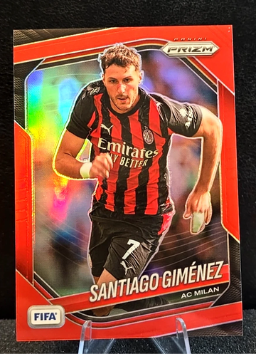 SANTIAGO GIMENEZ  2025-26 Prizm FIFA #20  Red Prizm  /149  AC Milan