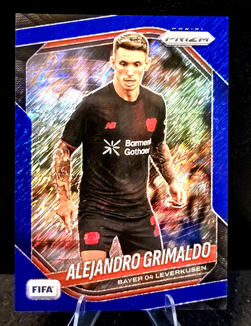 2025-26 Prizm FIFA  Alejandro Grimaldo  BLUE SHIMMER FOTL  /5  Bayer Leverkusen