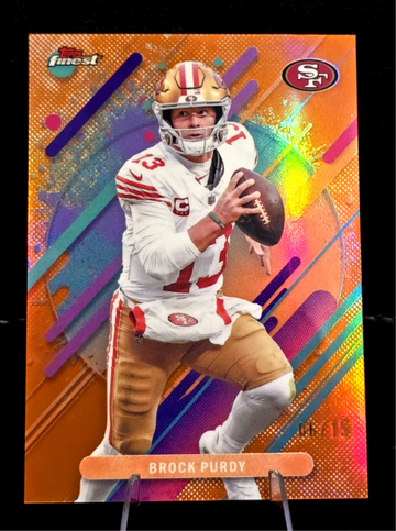 2025 Topps Finest  Brock Purdy  49ers  TRUE Orange Refractor  Rare  /15 