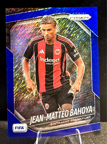 2025-26 Panini Prizm FIFA #298  Jean-Matteo Bahoya  Blue Shimmer FOTL  /5  Frankfurt