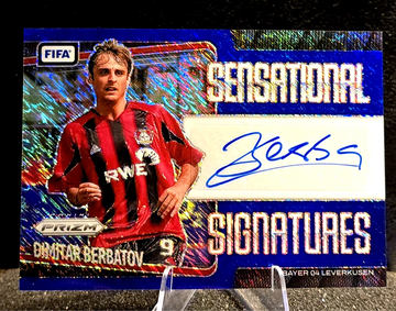 2025-26 Prizm FIFA Dimitar Berbatov Blue Shimmer FOTL  Auto SSP Leverkusen