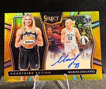 2025 Select WNBA  Marine Johannes  Courtside Action  Auto  Gold  /10  Liberty