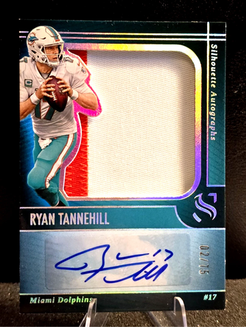 Ryan Tannehill  2025 Panini Silhouette #31  Holo Silver  Patch Auto  /75  Dolphins 