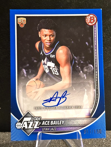 2025-26 Bowman  Ace Bailey  True Blue  Rookie RC  Auto   /150  Utah Jazz