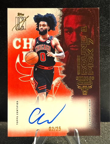 2025 26 Topps Signature Class  COBY WHITE  Auto  #VCA-CBE  Red  /25  Bulls  Color Match