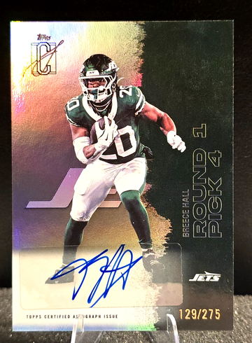 2025 Topps Signature Class  Breece Hall  Silver auto  /275  New York Jets  