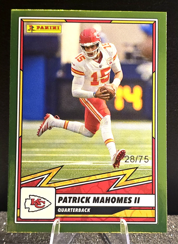 2025 Panini NFL Sticker Card & Collection  Patrick Mahomes II  Green  /75 Chiefs 