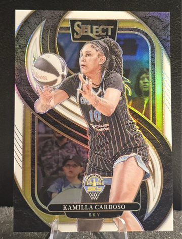 2025 Panini Select WNBA  KAMILLA CARDOSO  WHITE PRIZM  SKY  /99  #180