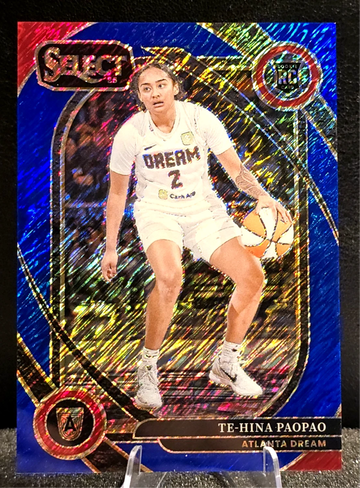 2025 Select WNBA  Te-Hina Paopao  Blue Shimmer FOTL  2/7  Jersey Match  Dream RC Courtside 