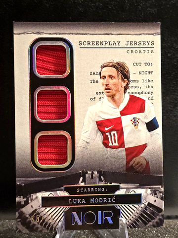 2025-26 Panini Noir Luka Modric  Screenplay Jerseys  Triple Patch Relic  Croatia