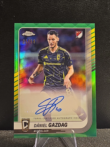 2025 Topps Chrome MLS #CA-DG  Dániel Gazdag  Green Refractor  Auto  /99  Columbus