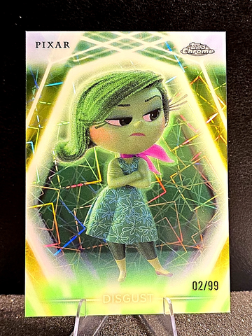 2026 Topps Disney Neon  DISGUST  #CNE-167  Chrome Neon Etch  Green Lazer  /99