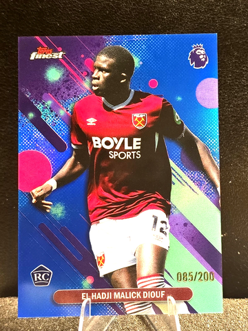 Topps Finest Premier League 2026  West Ham  El Hadji Malick Diouf  Blue /200  RC 