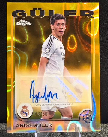 2024-2025 Topps Chrome  Arda Guler  Gold Lava Refractor  Auto  /50  Real Madrid