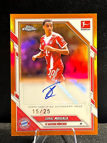 2025-26 Topps Chrome  Orange  /25  Auto  Jamal Musiala  Bundesliga  Refractor  Bayern