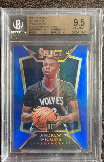 2014 Andrew Wiggins Panini Select Prizm Concourse Blue /249 Rookie BGS 9.5