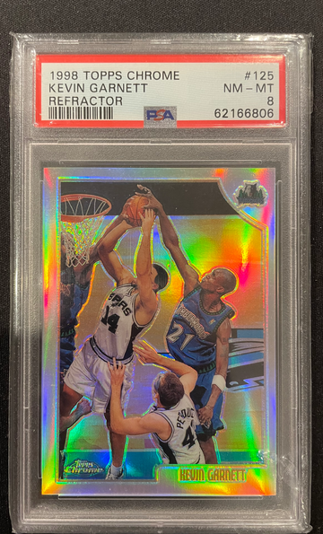 1998 Kevin Garnett Topps Chrome Refractor PSA 8