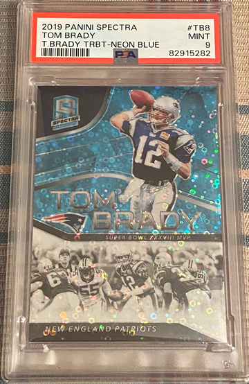 2019 Panini Spectra Neon Blue Tom Brady PSA 9