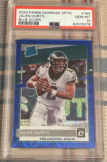 2020 Panini Donruss Optic Blue Scope Jalen Hurts PSA 10