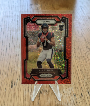 2023 23 Panini Prizm RED Sparkle Disco CJ STROUD RC Rookie Card SSP #339