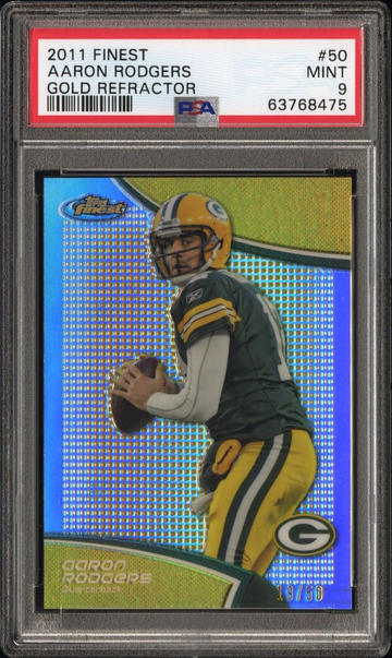 2011 Finest Aaron Rodgers Gold Refractor 19/50 PSA 9