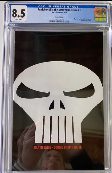 PUNISHER KILLS THE MARVEL UNIVERSE 1 VFNM SKULL VARIANT GARTH ENNIS 2008 CGC 8.5