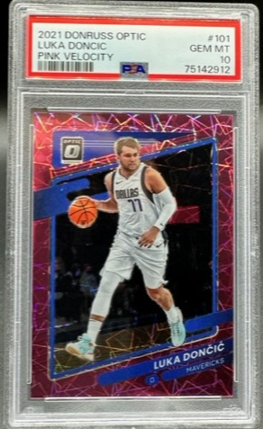 2021-22 Donruss Optic Luka Doncic  Pink Velocity 05/79 #101 PSA 10 Pop 5 SP Mavs