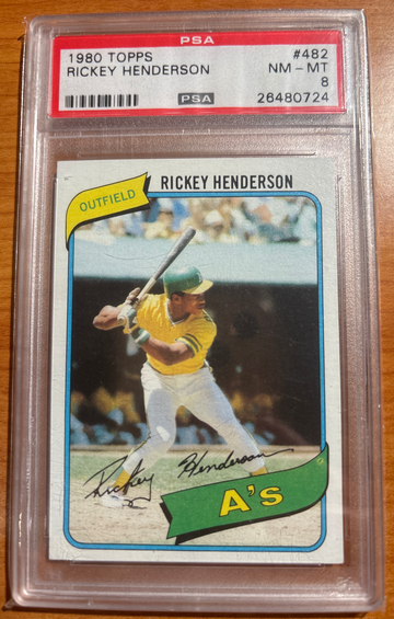 1980 Topps Rickey Henderson Rookie PSA 8
