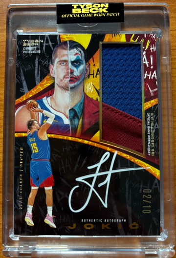 Nikola Jokic x Tyson Beck Game Used Patch Auto /10 Joker Variation