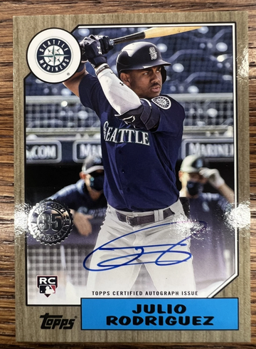 2022 Topps #87BA-JRO Julio Rodriguez 1987 Autographs Gold /50