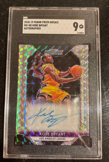 2018-19 Panini Mosaic Silver Prizm Kobe Bryant On Card Auto 🔥🔥 SGC 9