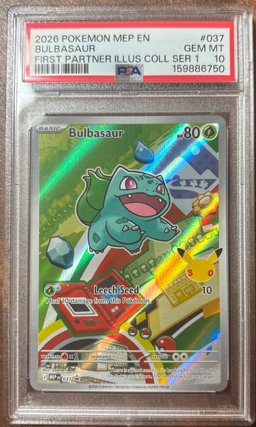 2026 POKEMON MEP EN-ME BLACK STAR PROMO #037 BULBASAUR PSA 10